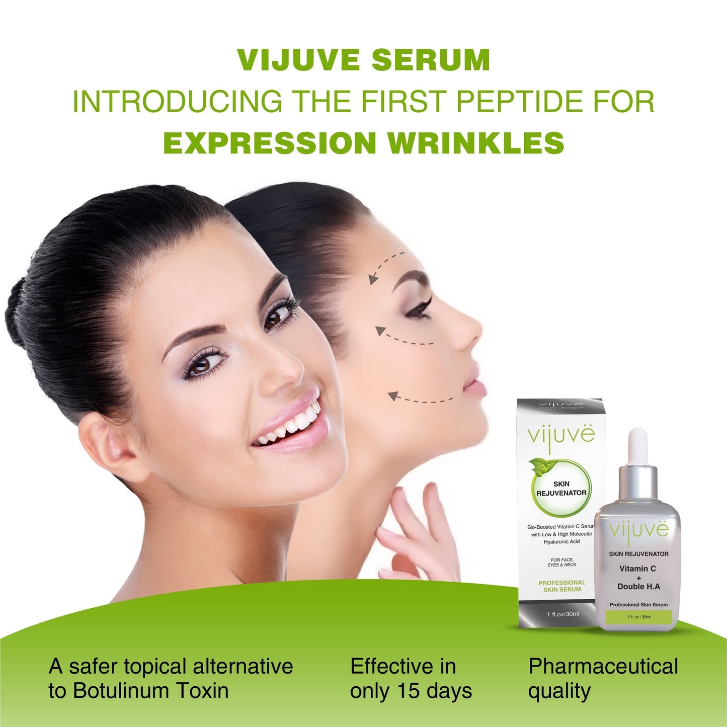 Sérum Visage Vitamine C Vijuve à l’Acide Hyaluronique Double Effet – 45 % de Vitamine C